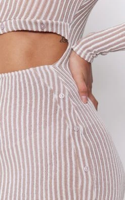 Brown Stripe Rib Knit Collar Button Bodycon Dress -VelvetMuse Store 02ae37287d9efe0c1017956f6df71893f5739998 cnd5503 4