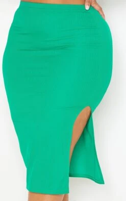 Plus Bright Green Rib Midi Skirt -VelvetMuse Store 05e91ce667207fe0b4eebe48112345750f86b37f cmu1361 4
