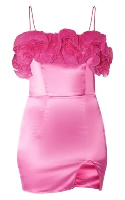Bright Pink Organza Frill Strappy Satin Bodycon Dress -VelvetMuse Store 06ef81664441451847ca1db1eb19c535da90c669 cnb3640 5