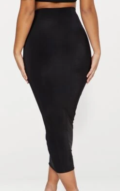 Black Second Skin Slinky Midaxi Skirt -VelvetMuse Store 085648a61c6caf70d408592187769df9b9ee9180 CLV6461 4