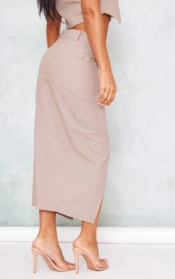 Taupe Linen Look Split Front Midi Skirt 7 Taupe Linen Look Split Front Midi Skirt -VelvetMuse Store 08570ece887bf71f9b576c7853984c75f5d4f798 cnd4599 3