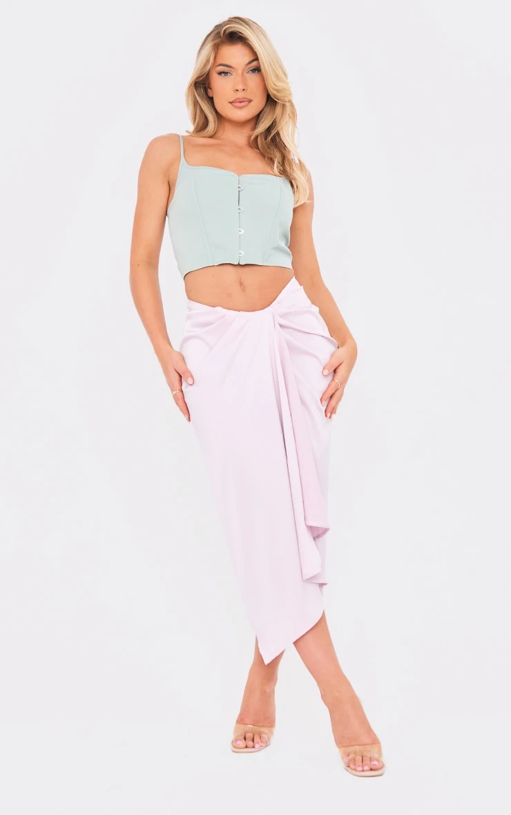 Lilac Woven Open Drape Front Midi Skirt 1 Lilac Woven Open Drape Front Midi Skirt