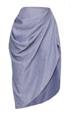 Blue Linen Look Ruched Side Midi Skirt -VelvetMuse Store 0a4f989f397f75b4600c39f3c08fdcab0bcc8820 cnd1912 5