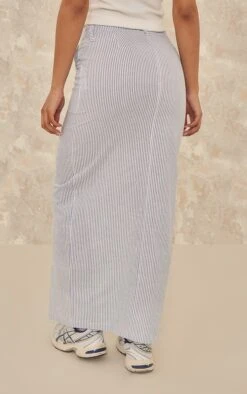 Blue Striped Cotton Midaxi Cargo Skirt -VelvetMuse Store 0b248c964b3a13b77fcef37eeffa9747566bf20d cnd6623 3