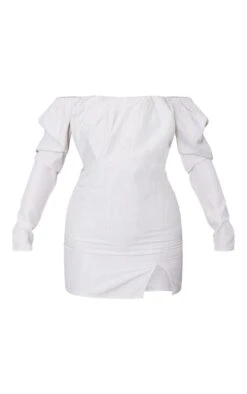 Stone Boned Linen Look Pleat Detail Bardot Bodycon Dress -VelvetMuse Store 0bd34ff626472a7a2881f63d2470cad6af4eec31 cnd2225 5