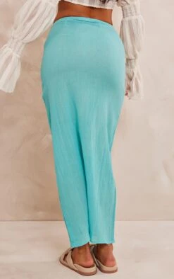 Aqua Blue Cheesecloth Ruched Front Midaxi Skirt -VelvetMuse Store 128031003c29b15f0e41fd32e5b96eef007ee443 cnd6561 3
