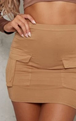 Camel Jersey Cargo Pocket Detail Mini Skirt -VelvetMuse Store 12adeecf2e49afdbdb438f0f1cab344893b77e8e cnd3672 5