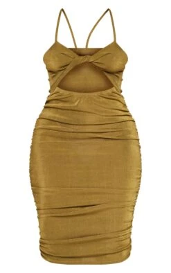Shape Olive Acetate Slinky Twist Ruched Midi Dress -VelvetMuse Store 137f680076e3bfa674a493f1cce0f01453cc8ce2 cnc8662 5