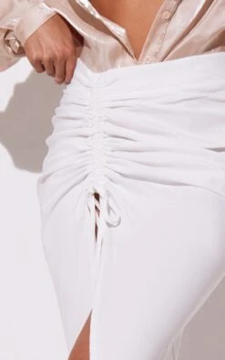 White Woven Ruched Detail Midi Skirt -VelvetMuse Store 18221658347411b81232dca7d360f1f62f29b7d7 cmh3903 4