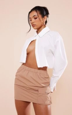 Taupe Parachute Pocket Cargo Mini Skirt -VelvetMuse Store 1b0c01eeb2b2f328200cd17190fa692f239c9d38 cnc8527 4