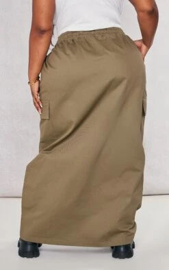 Plus Khaki Twill Cargo Midaxi Skirt -VelvetMuse Store 1c6bb563c1d312930c371be62a0ec9a8085759bf cnd2413 3