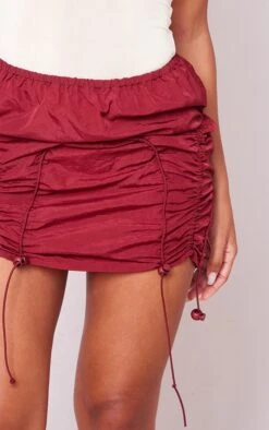 Burgundy Parachute Toggle Hem Mini Skirt -VelvetMuse Store 1d0e23f9a6a9c5c809736c2073302666bd029def cne3880 5