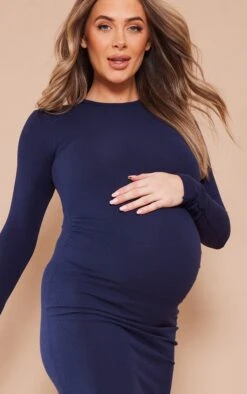 Maternity Ink Blue Long Sleeve Ribbed Midi Dress 8 Maternity Ink Blue Long Sleeve Ribbed Midi Dress -VelvetMuse Store 1e20af91d93f1302b3ef78bf56d23dc469f1af40 cnd2168 4