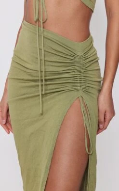 Olive Knitted Ruched Side Midaxi Skirt -VelvetMuse Store 1ee1ae645eeb60288553b8c297321b38cd828397 cnc3326 4
