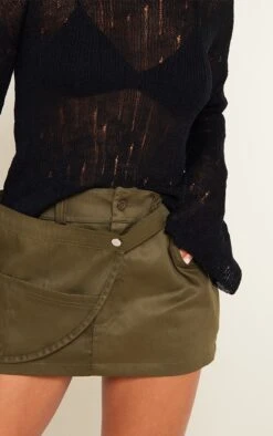 Khaki Woven Wrap Detail Micro Mini Cargo Skirt -VelvetMuse Store 1f6b60c8a852a89dd7b2293d46eb04c6cd1439ad cna7181 5