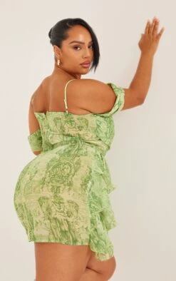 Plus Green Statue Printed Ruffle Bodycon Dress -VelvetMuse Store 24e246ed53a0f3a7e7cc6111d0097be8917b3dcc cne0712 5
