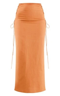 Clay Linen Look Lace Up Midi Skirt -VelvetMuse Store 270abb9424b35721fc765d811f9c0cae413397f7 cnd4692 5