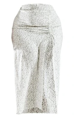 Plus Sage Green Ditsy Floral Ruched Side Split Midi Skirt -VelvetMuse Store 27bbcbb47b786821f37bfa7b806636130b0c3d7e cnc9576 5