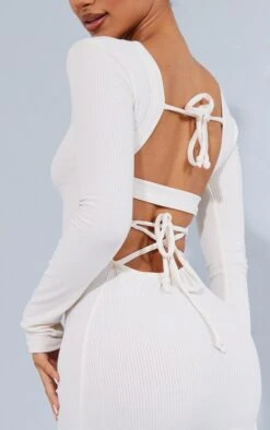 Petite Oatmeal Ribbed Lace Up Longsleeve Midi Dress -VelvetMuse Store 27cc3116f9932cef2fb5afceeeb635b371cba9a1 cnb2920 4