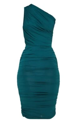 Emerald Green Slinky One Shoulder Ruched Longline Midi Dress 7 Emerald Green Slinky One Shoulder Ruched Longline Midi Dress -VelvetMuse Store 28151dc59940c8e149bac390dd4bc15e9bc33c14 clu3342 3