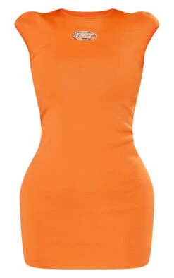 PRETTYLITTLETHING Orange Ribbed Trim Detail Bodycon Dress -VelvetMuse Store 2ca37916510821c84cfa7525aa019be42c7ef4a8 cne3787 5