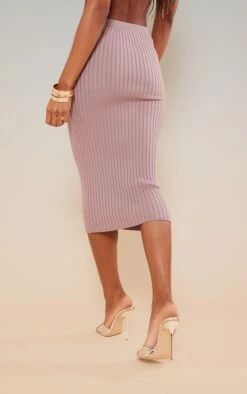 Mauve Knitted Midi Skirt -VelvetMuse Store 2d5e15d7d7c63f97c1d097410c220c8298942a85 cnc2779 4