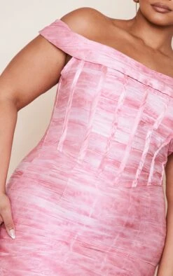 Plus Pink Bardot Bodycon Dress -VelvetMuse Store 31640bd0d774bd54f69ea84c44e5e7c443e19301 cne0678 4