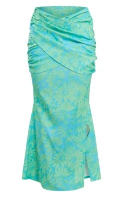 Turquoise Floral Print Woven Drape Front Midaxi Skirt -VelvetMuse Store 3614f44817f628f1e4b546b860dae1c78c040858 cne0127 5