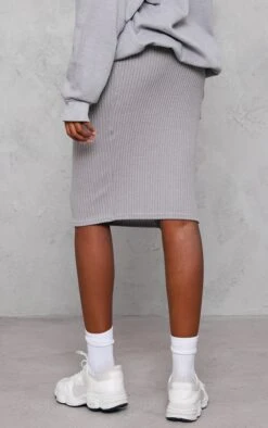 Grey Marl Brushed Rib Midi Skirt -VelvetMuse Store 36eef0c14a1b30992d3c078c4c1ab5fb871a9dc3 cnc8551 3