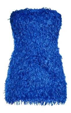 Blue Textured Detail Bandeau Bodycon Dress -VelvetMuse Store 3a4fed37dc1a2e1f8403b2dc535b9fa45e13ecad cnb7441 5