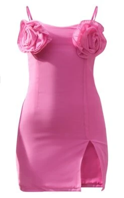 Pink Chiffon Rose Bust Detail Strappy Bodycon Dress -VelvetMuse Store 3a89078bcb025e611d200fa242352f6374af9860 cnd7733 5
