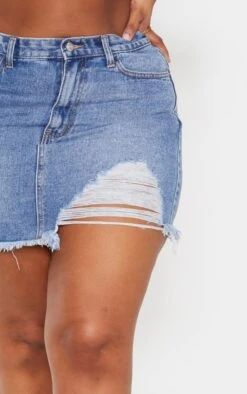 Plus Mid Wash One Sided Ripped Hem Denim Skirt -VelvetMuse Store 3ac6afe94230ff9f1e8ec91f21692e3cf1d138d8 cmf1372 6