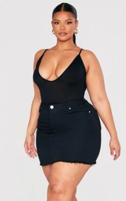 Plus Basic Black Denim Skirt -VelvetMuse Store 3bdfcc61be562c5b3800526e2147a57b7b7aae8a cmq4649 4