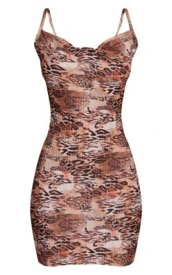 Brown Leopard Print Plisse Cowl Strappy Bodycon Dress -VelvetMuse Store 3c015a4d2981115413a06ec3f293081c0a0f8373 cnd2255 5