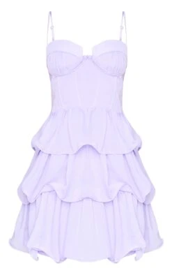Lilac Chiffon Pleat Cup Detail Frill Bodycon Dress -VelvetMuse Store 421bdc92e865e9cad7a84160717d6cf928ec1190 cne2973 5