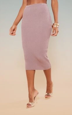 Mauve Knitted Midi Skirt -VelvetMuse Store 48b507e8929357461ddbe6c24eee82bb764454c1 cnc2779 3