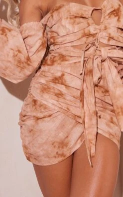 Stone Tie Dye Linen Bandeau Tie Bust Detail Bodycon Dress -VelvetMuse Store 49555038a31d8791b77f52e502bfc507dc66e328 cmw9219 5