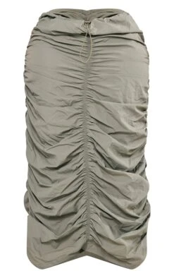 Plus Sage Khaki Ruched Parachute Midi Skirt -VelvetMuse Store 4e01c70f238e3a357bc325d1eebbfd38c355994a cnd2419 5