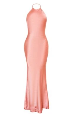 Dusty Pink Satin Halterneck Backless Button Midaxi Dress 8 Dusty Pink Satin Halterneck Backless Button Midaxi Dress -VelvetMuse Store 4f8758a48e2ace9d54ee98ad1b6145ce8ab6e928 cne2990 5