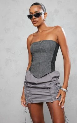 Grey Parachute Toggle Hem Mini Skirt -VelvetMuse Store 500b58dfd95951e2b542d75cf4859c100802e413 cnc8608 4