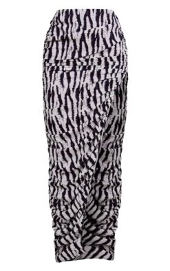 Black Zebra Print Woven Ruched Side Detail Split Leg Midaxi Skirt -VelvetMuse Store 502384ec88f0c55e4bbccd2c9b1ce707674e15bf cms3475 5