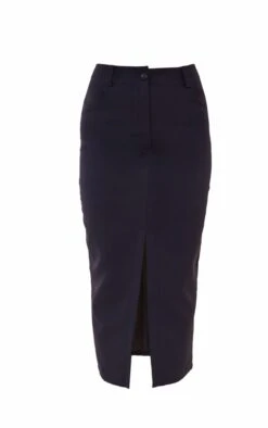 Navy Woven Split Hem Midi Skirt -VelvetMuse Store 5253ea144950492cf23ec2e7b5ecff4b3eeceb54 cnc8491 5