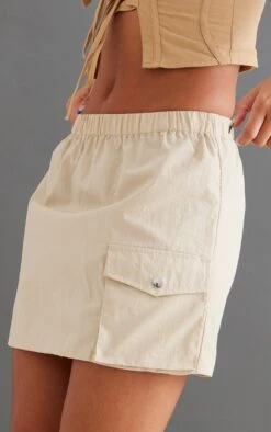 Cream Parachute Pocket Cargo Mini Skirt -VelvetMuse Store 5302c68b41fd7e670a6338ce21f6bb623e8985ef cnc8631 5
