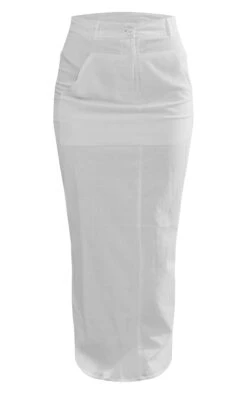White Woven High Waist Split Hem Midaxi Skirt -VelvetMuse Store 53154fd0ca258062ec8f550b74c8dc7621aa0af7 cnd4582 5