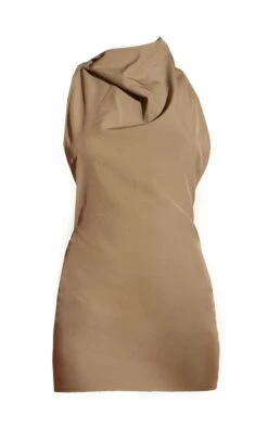 Khaki High Neck Cowl Backless Bodycon Dress -VelvetMuse Store 571a00a9e283fd71d576f16326dfdfe1c013a4fe cne1025 5
