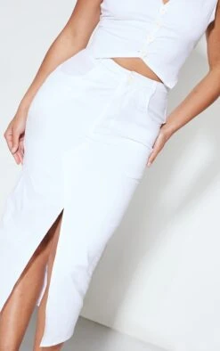 White Linen Look Split Front Midi Skirt -VelvetMuse Store 5852fdf5362d2633709d6d59f34a66a062a578a3 cnd4597 4