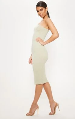 Sage Green Ribbed One Shoulder Midi Dress -VelvetMuse Store 5a7821da6a544e159dadf51167f57ba523b8a3a2 cmb3458 4