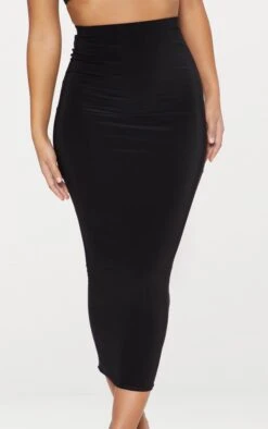 Black Second Skin Slinky Midaxi Skirt -VelvetMuse Store 5c14fac0159f50049e671f79d3a243902660da38 CLV6461 2