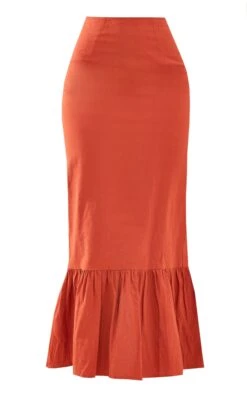Rust Linen Look High Waist Split Hem Midi Skirt -VelvetMuse Store 5dee9fd8f3e5583de4c27ba3c539b42e36204755 cnd7039 5