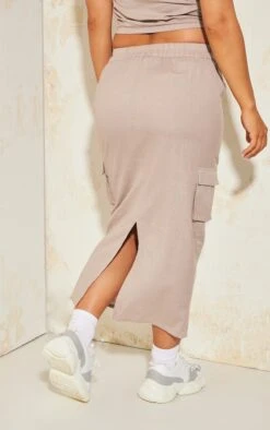Taupe Linen Look Cargo Pocket Midi Skirt -VelvetMuse Store 5e45a98d34c78460083bd80333dd77f5ae02b880 cnd4586 3